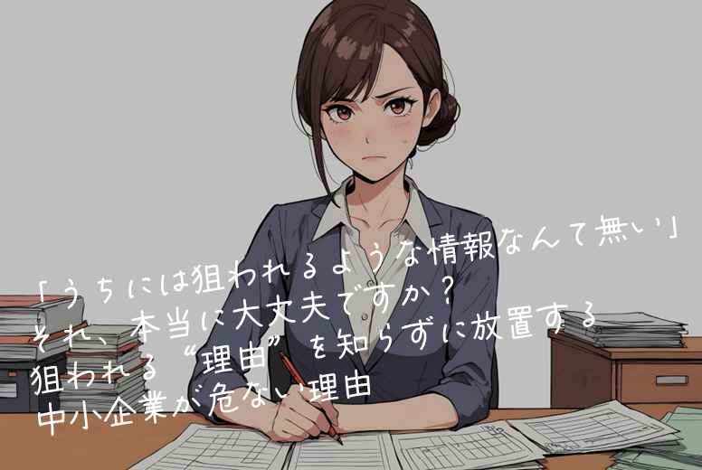 「うちには狙われるような情報なんて無い」それ、本当に大丈夫ですか？ 狙われる“理由”を知らずに放置する中小企業が危ない理由