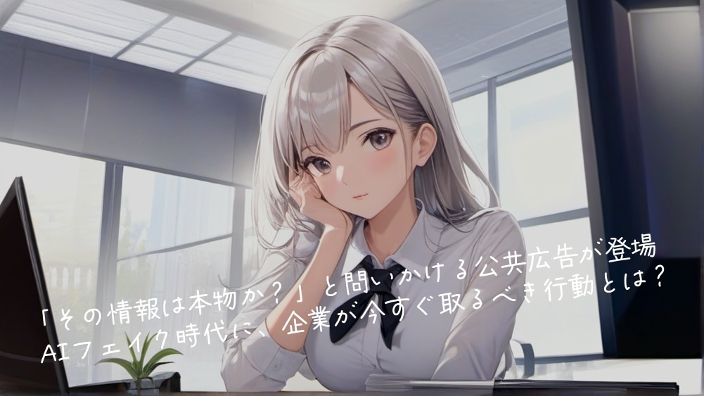 📺「その情報は本物か？」と問いかける公共広告が登場― AIフェイク時代に、企業が今すぐ取るべき行動とは？