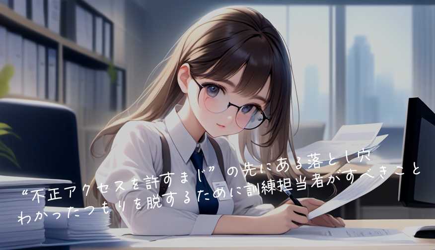 “不正アクセスを許すまじ”の先にある落とし穴—わかったつもりを脱するために訓練担当者がすべきこと